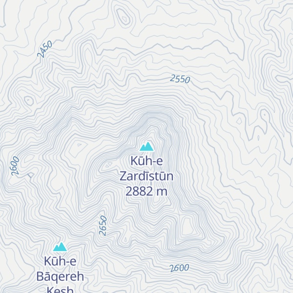 Map of Kūh-e Zardīstūn