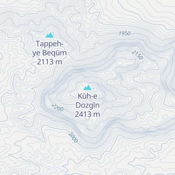 Map of Kūh-e Dozgīn