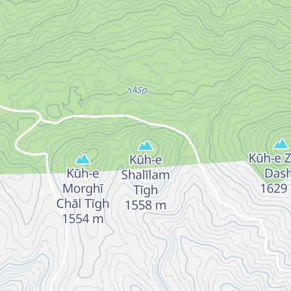 Map of Kūh-e Shalīlam Tīgh