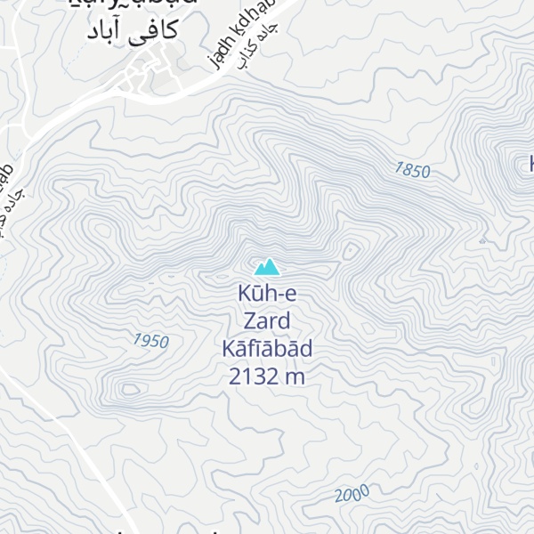 Map of Kūh-e Zard Kāfīābād
