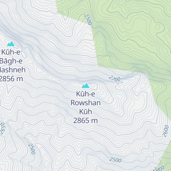 Map of Kūh-e Rowshan Kūh