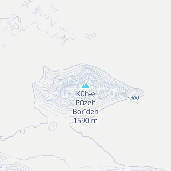 Map of Kūh-e Pūzeh Borīdeh