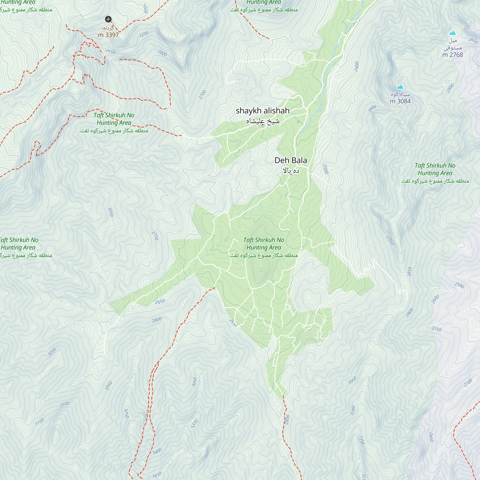 Ghafarian Mountains Lodging map