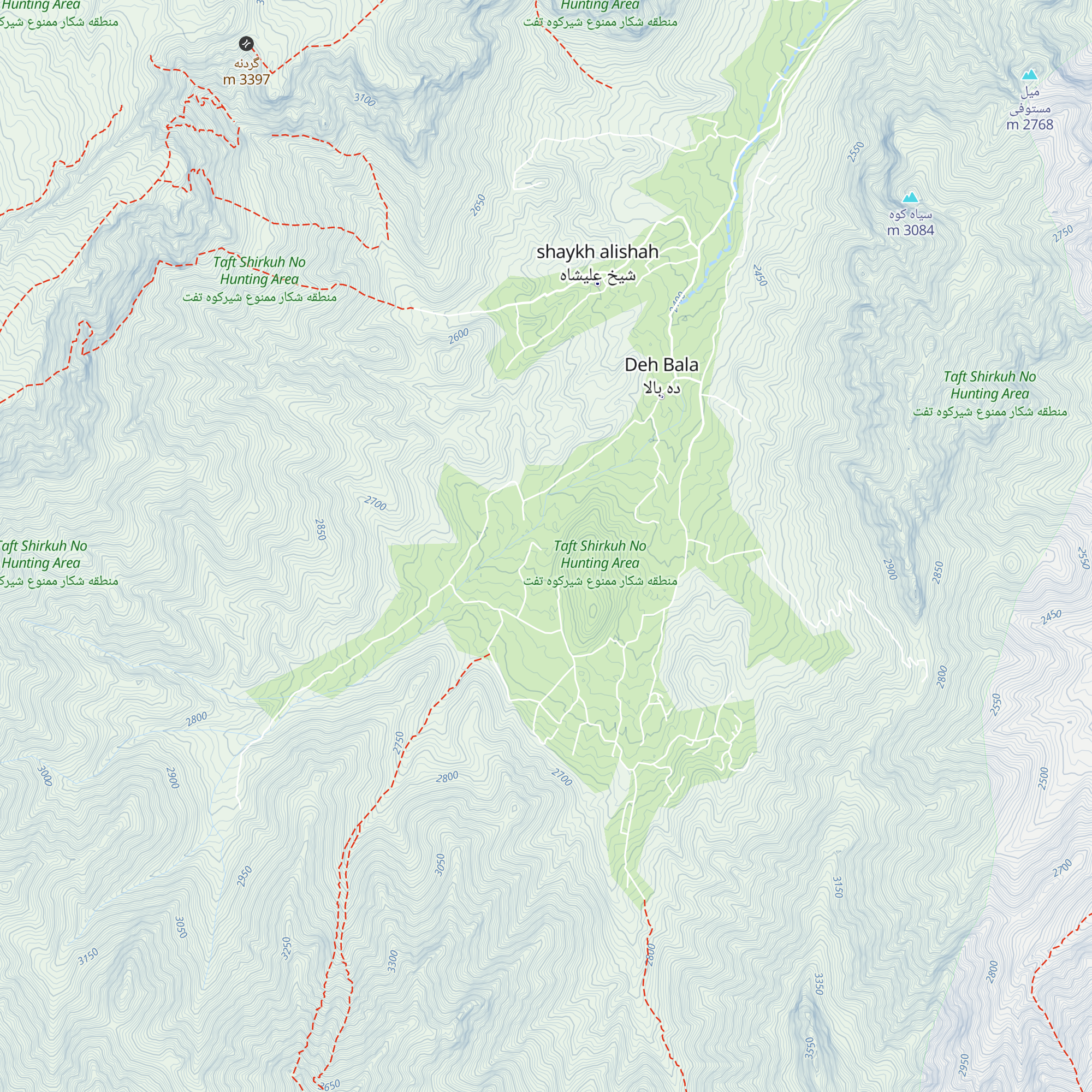 Ghafarian Mountains Lodging map