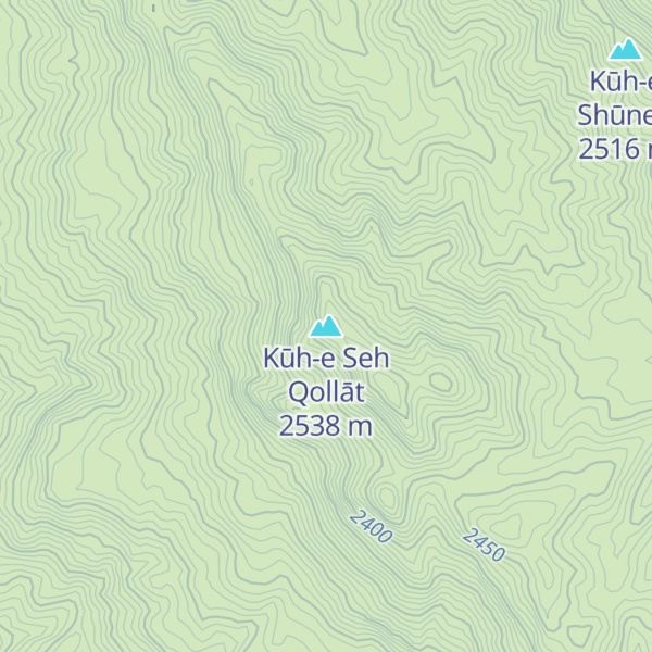 Map of Kūh-e Seh Qollāt