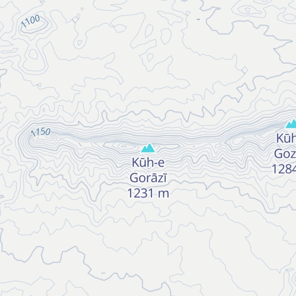 Map of Kūh-e Gorāzī
