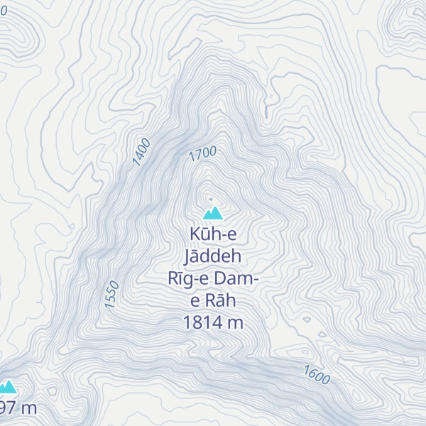 Map of Kūh-e Jāddeh Rīg-e Dam-e Rāh