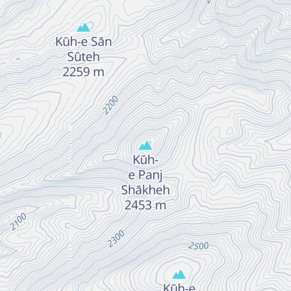 Map of Kūh-e Panj Shākheh