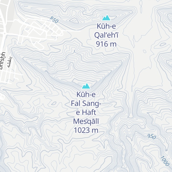 Map of Kūh-e Fal Sang-e Haft Mes̄qālī
