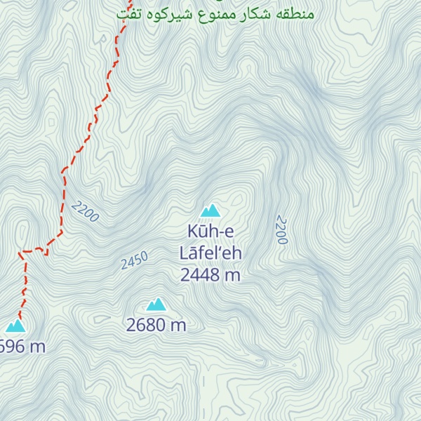 Map of Kūh-e Lāfel‘eh