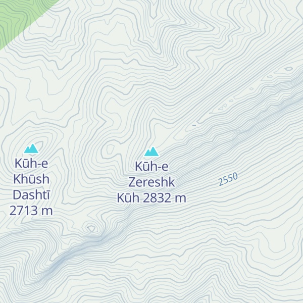 Map of Kūh-e Zereshk Kūh