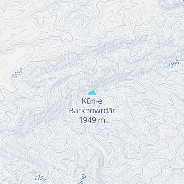 Map of Kūh-e Barkhowrdār