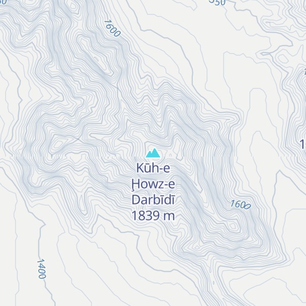 Map of Kūh-e Ḩowz-e Darbīdī