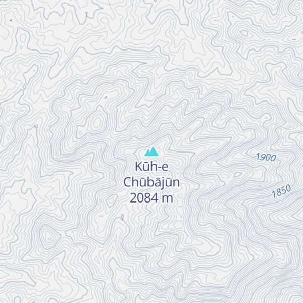 Map of Kūh-e Chūbājūn