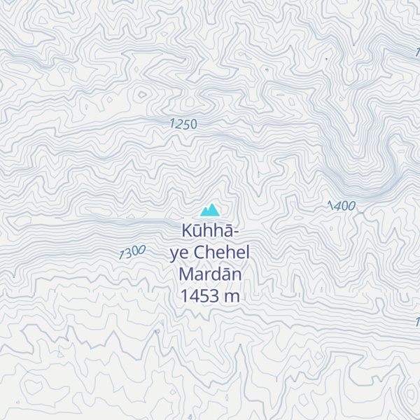 Map of Kūhhā-ye Chehel Mardān