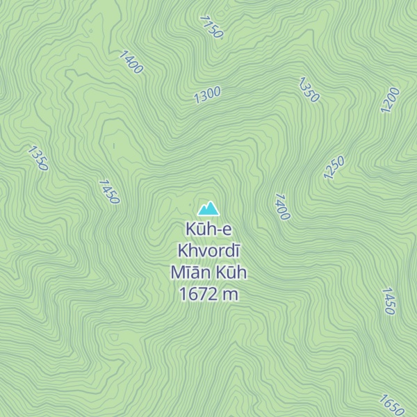 Map of Kūh-e Khvordī Mīān Kūh