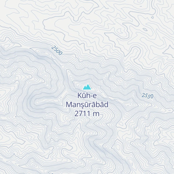 Map of Kūh-e Manşūrābād
