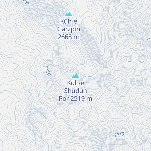 Map of Kūh-e Shūdūn Por