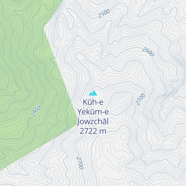 Map of Kūh-e Yekūm-e Jowzchāl