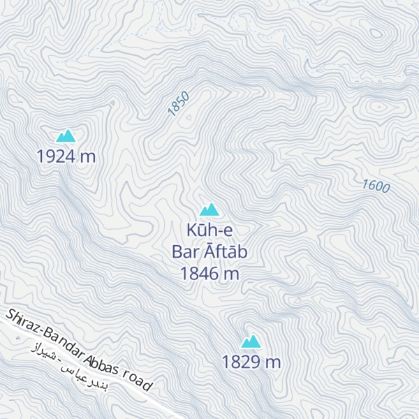 Map of Kūh-e Bar Āftāb