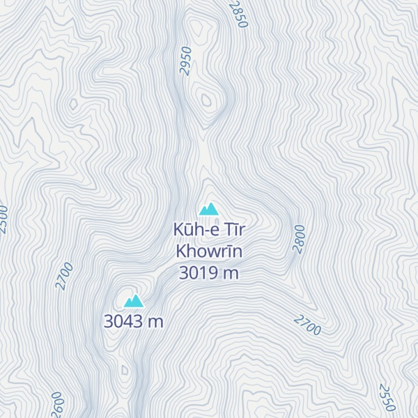 Map of Kūh-e Tīr Khowrīn