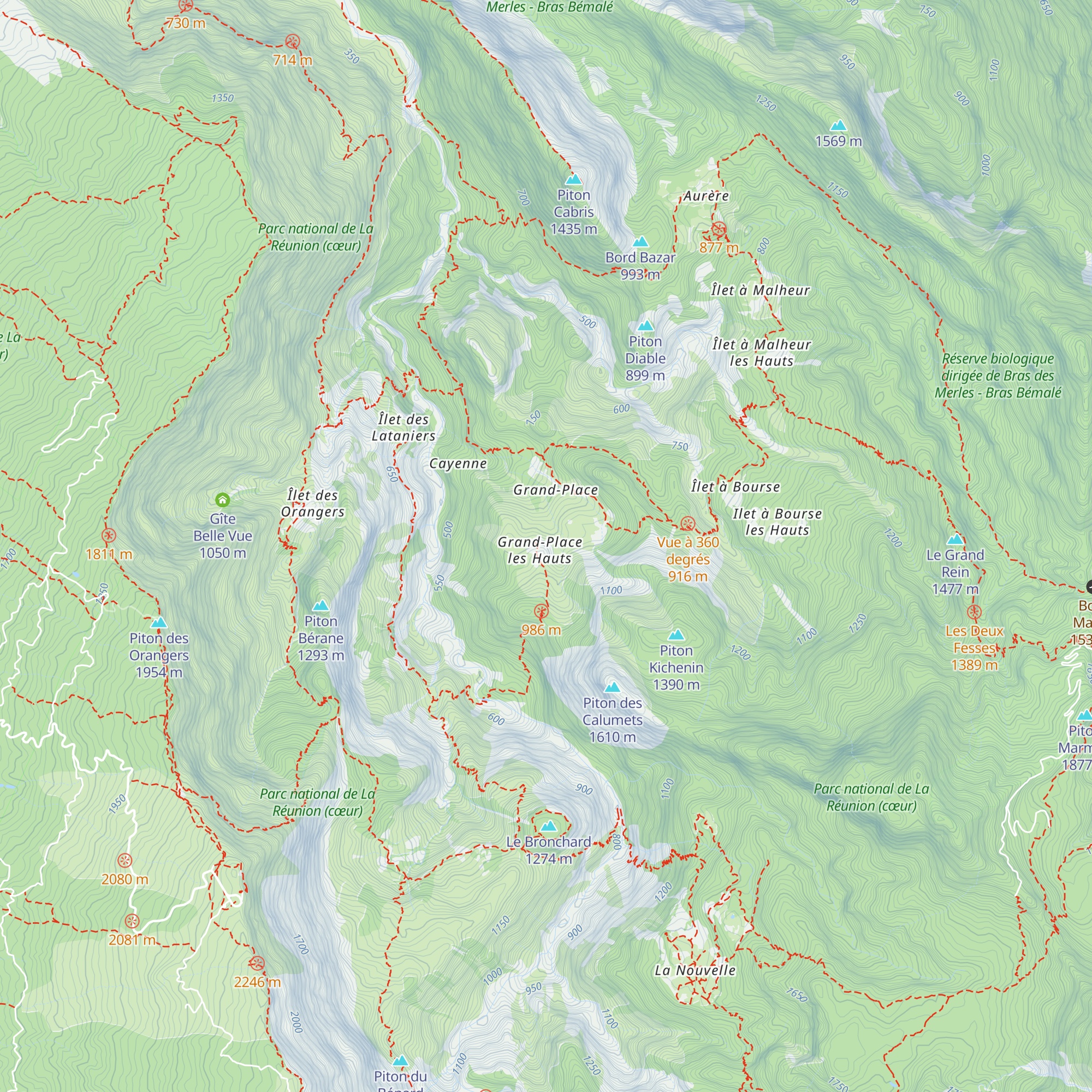 Gîte Cœur de Mafate map
