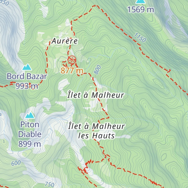 Map of Gîte d'Ilet à Malheur