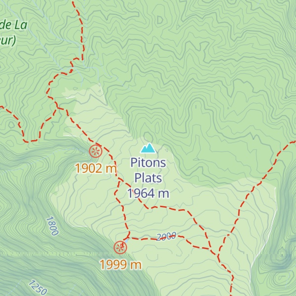 Map of Pitons Plats