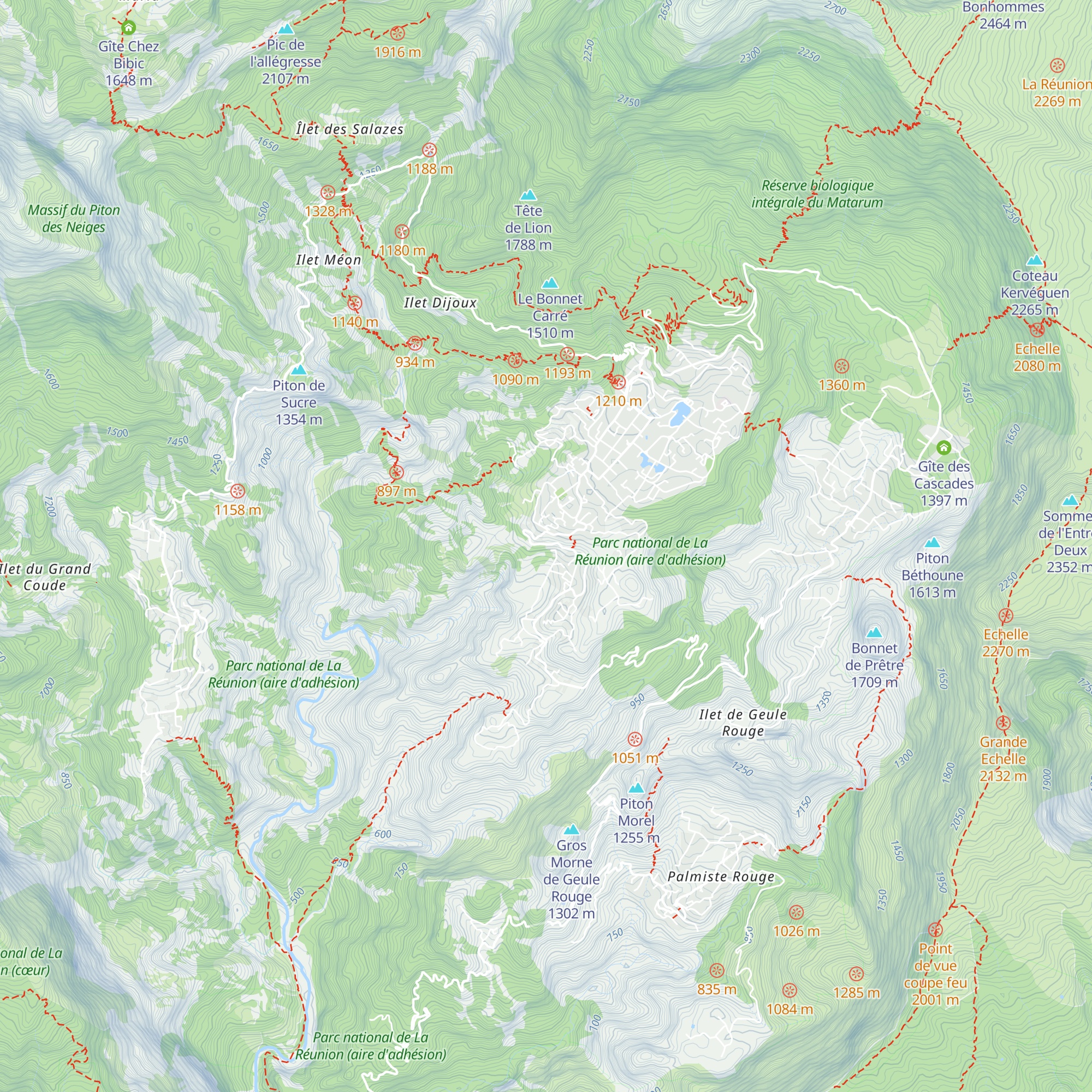 Gîte Les Filaos map