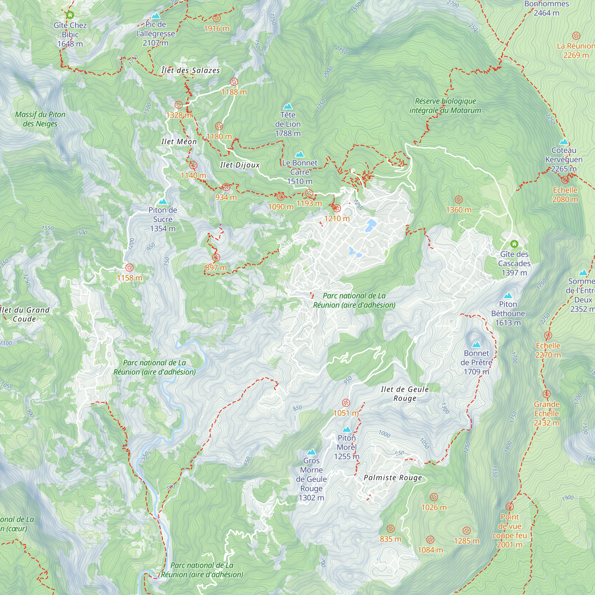 Gîte Les Filaos map