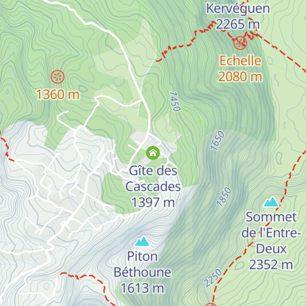 Map of Gîte des Cascades