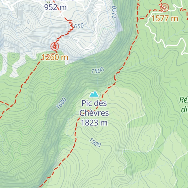 Map of Pic des Chèvres