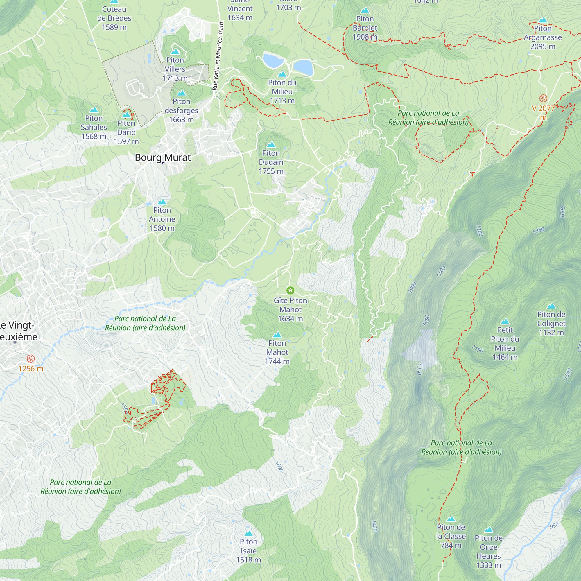 Gîte Piton Mahot map