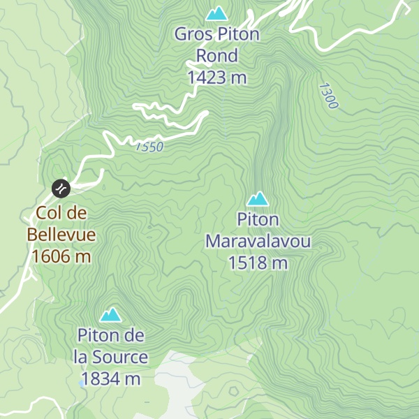 Map of Piton des Trous Blancs
