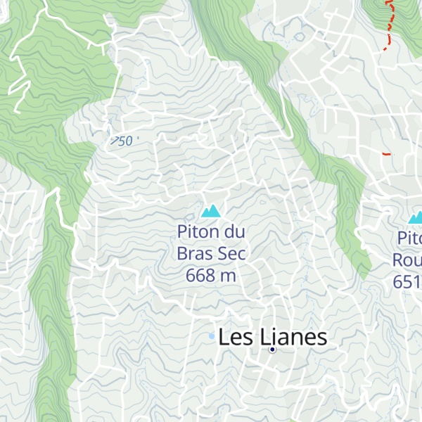 Map of Piton du Bras Sec