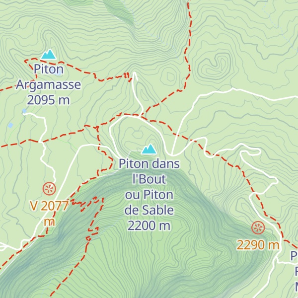 Map of Piton dans l'Bout ou Piton de Sable