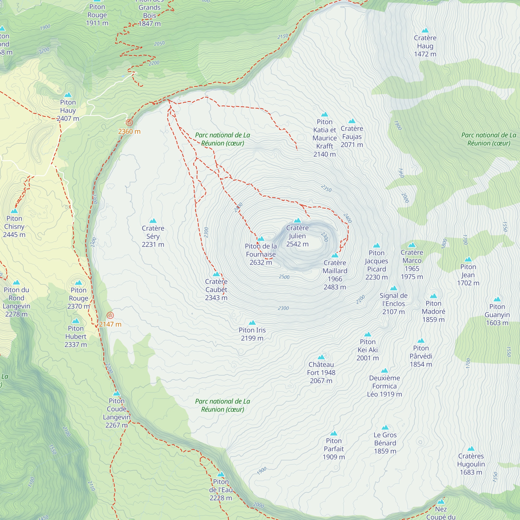 Cabane du Cratère Bory map