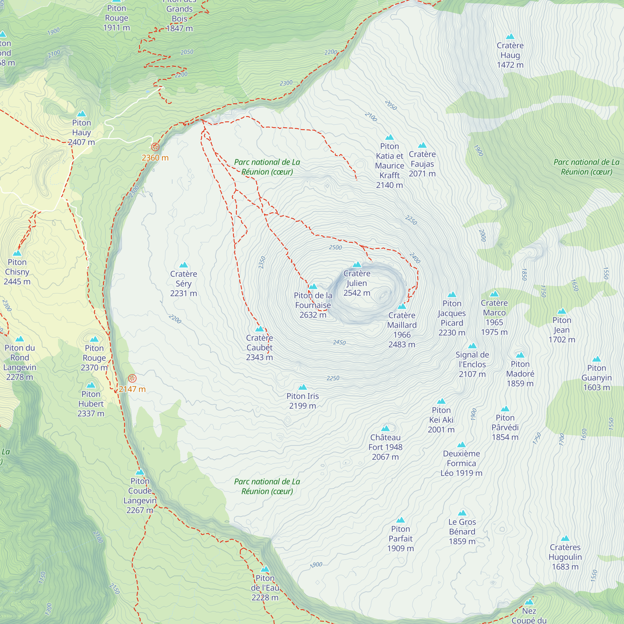 Cabane du Cratère Bory map