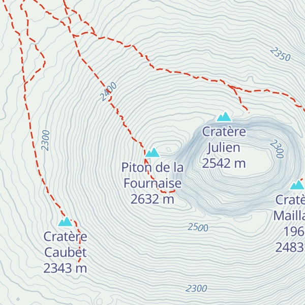 Map of Piton de la Fournaise