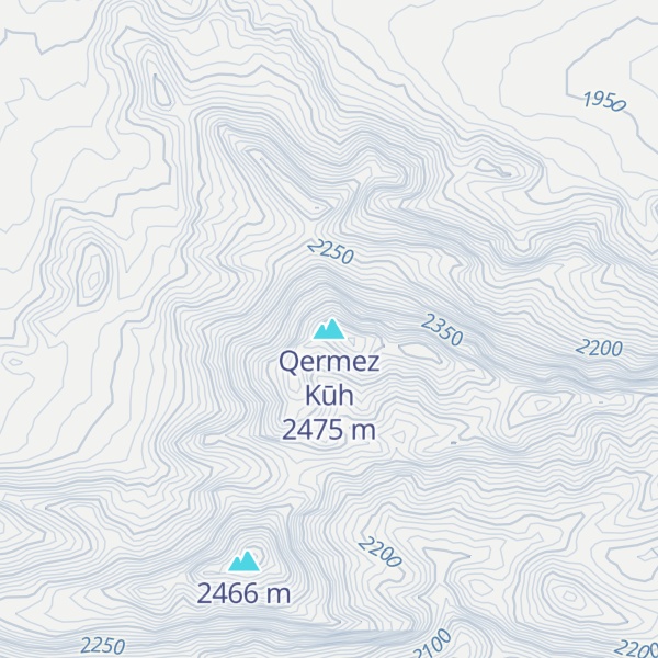 Map of Qermez Kūh