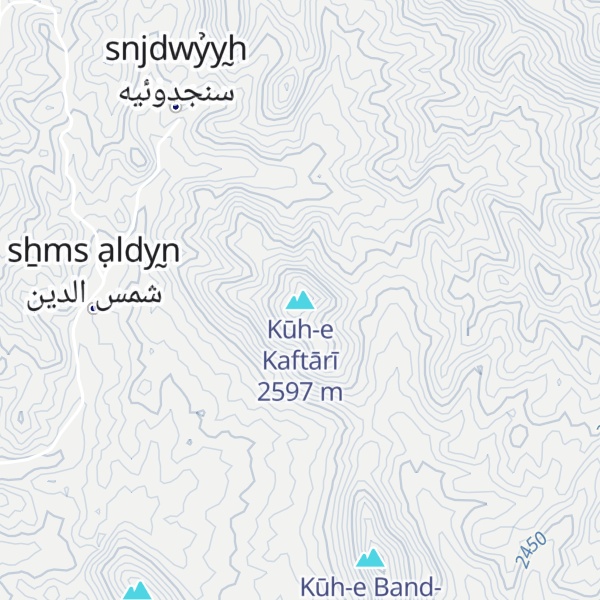 Map of Kūh-e Kaftārī