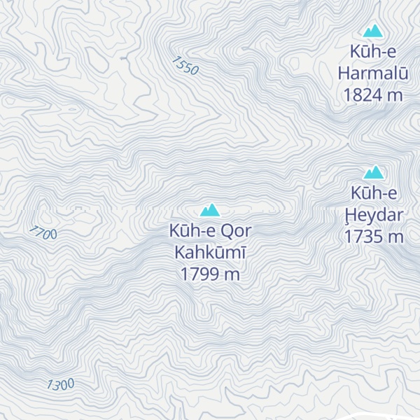 Map of Kūh-e Qor Kahkūmī