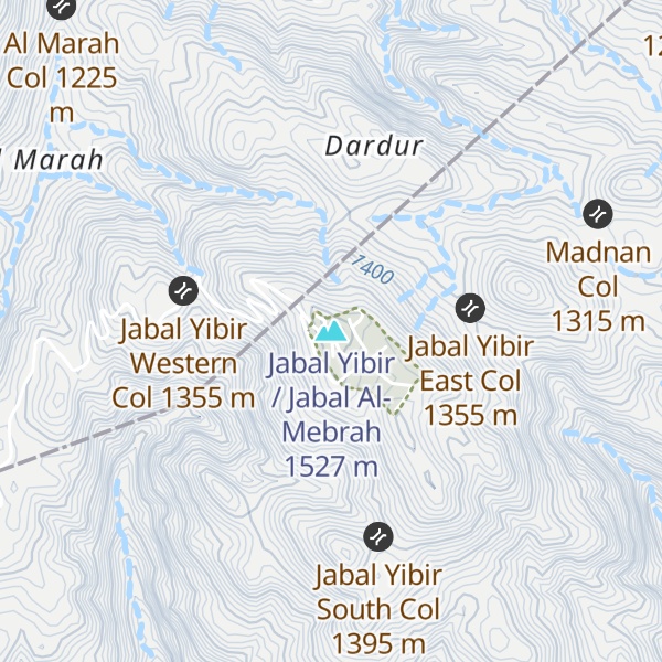 Map of Jabal Yibir / Jabal Al-Mebrah