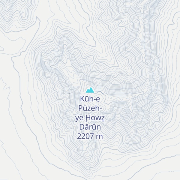 Map of Kūh-e Pūzeh-ye Ḩowẕ Dārūn
