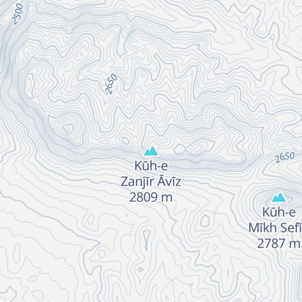 Map of Kūh-e Zanjīr Āvīz