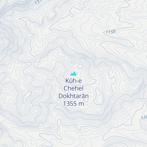 Map of Kūh-e Chehel Dokhtarān
