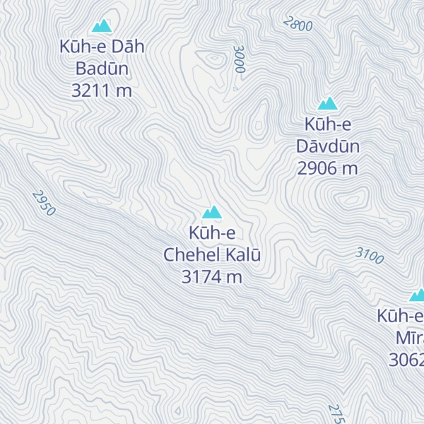 Map of Kūh-e Chehel Kalū