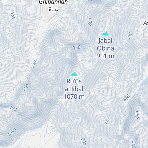 Map of Ru’ūs al Jibāl
