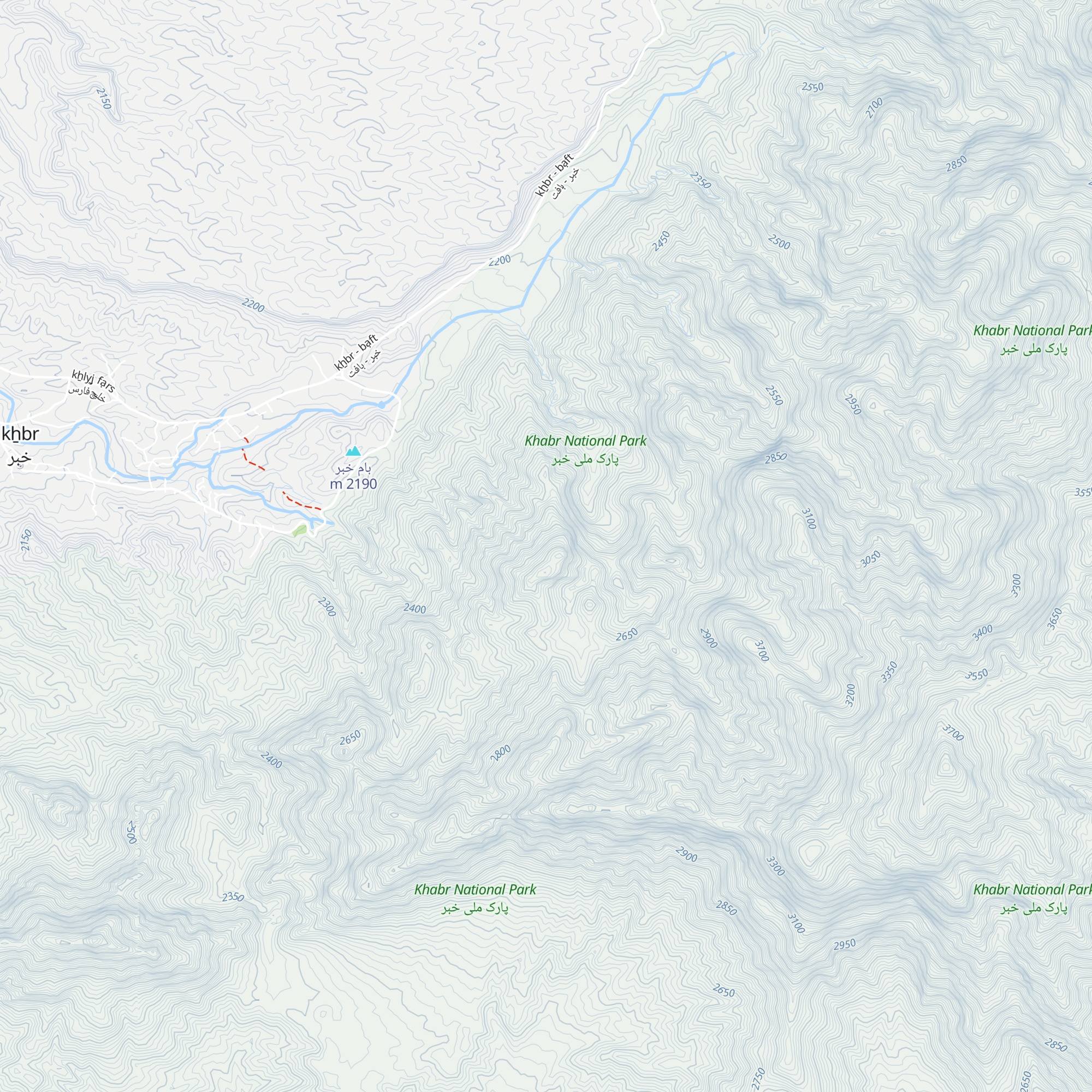 Khabr National Park map