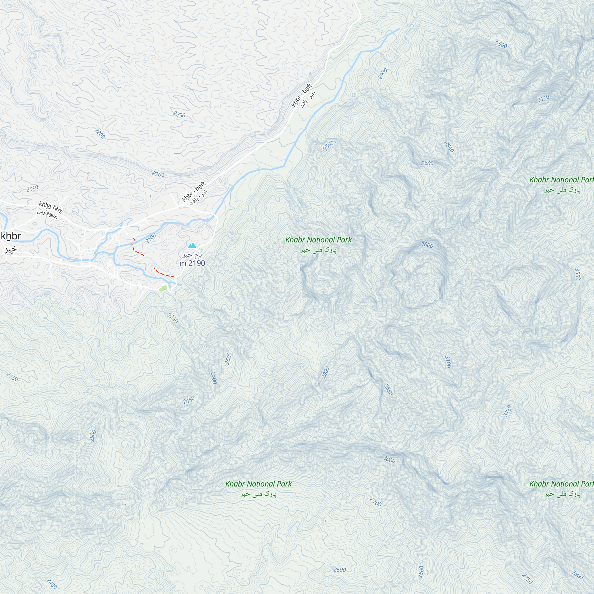 Khabr National Park map